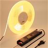 BENLUN Striscia LED COB 48V 20 Metri, Luci LED da Interno con Alimentazione | 3000K Bianco Caldo Strisce LED Adesive Tagliabile CRI 92 160W 480LEDs/m per Camera da Letto, Cucina, Soggiorno, Soffitto