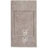 VANITA' DI RASO Set asciugamani con iniziale ricamata asciugamano viso asciugamano ospite bagno con iniziali ricamate Made in Italy morbidi assorbenti soffici resistenti TORTORA RICAMO PANNA LETTERA G