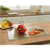 Bargain Lovers Tagliere in vetro temperato trasparente a coste, 40 x 30 cm