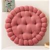 IXITON Biscotto a forma di cuscino di meditazione cuscino di seduta rotondo Cookie Chair Pad quadrato cuscino del pavimento per sedia soggiorno balcone ufficio divano yoga（40cm） (rotondo, rosa)
