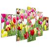 islandburner Quadro moderno Fiori di primavera tulipani multicolori Stampa su tela - Quadro x poltrone salotto cucina mobili ufficio casa - fotografica formato XXL