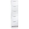 TERRANEO Scarpiera 5 ante a ribalta singola prof L 50 x H 178 x P 18 cm 10 paia, bianco