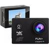 Onegearpro Fun+ 4K 30 fps wifi Action camera, con comando a distanza, subacquea 30 mt, ed accessori