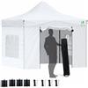 VOUNOT Gazebo Giardino 3x3m Pieghevole con 4 Parti Laterali, Tenda per Feste Pop up con 4 Sacchi di Sabbia e Borsa di Trasporto, Bianco