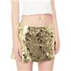 Owegvia Mini gonna aderente da donna Y2k glitterata, a vita alta, con paillettes, per discoteca, discoteca, spettacoli teatrali, discoteche, minigonne, Oro, L
