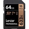 Lexar LSD64GCB1EU633 - Scheda di memoria professionale classe 10 95MB/s (633x) SDHC/SDXC UHS-I, 64 GB