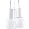 SOLLUX lighting SOLLUX Lampada a Sospensione DIEGO Design Unico senza Paralume Illuminazione Minimalista Lampadina LED Tripla Bianca