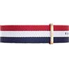 Daniel Wellington Classic Cambridge Cinturino Uomo, 20mm, in NATO, Blu/Rosso/Bianco/Oro Rosato