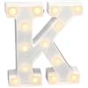 JANDEI - Lettere LED, Numeri Luminosi, Figura a Cuore, 22cm, con Luce Calda per Decorazione e Atmosfera, Luci Notturne Scrivania, Compleanni, Matrimoni, Vetrine. Funzionano con batterie AA (K)
