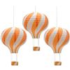 CEEYSEE Confezione da 3 palloncini ad aria calda da appendere multicolore di carta, 30 cm, con gondola, lanterne di carta piegate, per matrimoni, decorazioni per feste (arancione/RQCNS)