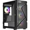 ENERMAX MarbleShell Mesh MS21, Case Mini-tower ARGB Compatto con Flusso d'Aria, Micro-ATX, 4x Ventole PWM ARGB da 120 mm Preinstallate, 2x USB 3.0 e USB 3.2 Type-C, Nero