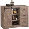 SoBuy Credenza con ante scorrevoli, Isola cucina, Buffet design industriale vintage Marrone 110x50x90cm KNL08-N