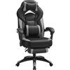 SONGMICS Poltrona Gamer Ergonomica, Sedia Gaming, Sedia da Ufficio, con poggiapiedi telescopico, Poggiatesta Regolabile, Supporto Lombare, capacità di carico 150 kg, Grigio e Nero OBG77BG