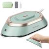 Newbealer Ferro da Stiro da Viaggio, Ferro da Viaggio Mini Portatile Leggera Compatto senza Vapore, Stirare i Vestiti, Tensione Universale 100-240V, Verde