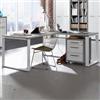 DEGHI Scrivania angolare 170x170 cm top grigio cemento da 30 mm e gambe in metallo - Homely office