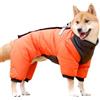 APMOE Cappottino Cane con Zampe Taglia Piccola, Cappotto Impermeabile Cane con Pettorina Integrata Medio, Antivento e Caldo Tuta da Neve, M,Arancia