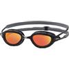 Zoggs Predator Titanium, Occhialini da Nuoto Unisex Bambino, Grigio/Nero/Arancio specchiato, Regular Fit