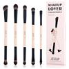 Jessup Pennelli trucco Pennelli make up Pennello ombretto doppia estremità 10 in 5 Pennello contouring sfumatura eyeliner ombretto, set pennelli precisione occhi fibra vegana Peach Dust T509