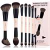 Jessup Pennelli Make Up 14 in 7 Pennelli trucco a doppia faccia fondotinta Correttore Fard Ombretto Contorno Terra abbronzante Cipria Sfumatura Sopracciglia Eyeliner cruelty-free Peach Dust T600