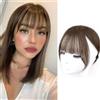 RPAEOY Frangia Clip Natural Air Bangs French Bangs con 3 clip Extension Clip Capelli Frangetta Finta Sintetica Frangia Hair Bang Fringe Hairpiece Donna (Marrone Chiaro)
