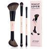 Jessup Pennelli make up pennelli trucco viaggio 6 in 3 pennello contouring doppia faccia pennello ombretto doppia estremità pennello eyeliner set pennelli multifunzionali Make up Peach Dust T507