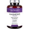 NUTRALIE Magnesio Completo - Magnesio Citrato + Magnesio Bisglicinato 2145mg - Anti stress e Fatica - Integratore Magnesio con Vitamine B5, B6 e C Calcio | 120 Capsule Vegane Nutralie