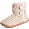 Polar Donna Memory Foam A Maglia Pulsante Pelliccia Ecologica All'Aperto Suola Di Gomma Felpa Inverno Comfort Pantofole - Beige - UK6/EU39 - YC0718