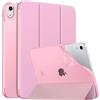 MoKo Custodia Protettiva Compatibile con iPad 10a Generazione 10,9 Pollici 2022, Cover in TPU e Pelle PU con Chiusura Magnetica, Sostegno, Auto Riattivazione/Standby, Fiore Rosa