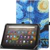 HoYiXi Custodia universale per 9"-10.1" tablet Fire HD 10 2021/2023 e Fire HD 10 Plus 2021/2023 con supporto e Cover per cinturino da polso per 9"-10.1" Samsung Lenovo Android tablet- notte stellata