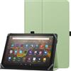 HoYiXi Custodia universale per 9-10.1 pollici tablet Fire HD 10 2021/2023 e Fire HD 10 Plus 2021/2023 con supporto e Cover per cinturino da polso per 9"-10.1" Samsung Lenovo Android tablet - verde