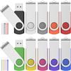 FEBNISCTE Chiavette USB 2GB Penna USB 10 pezzi Pen Drives - Portatile Pennetta USB 2.0 2 GB Girevole PenDrive con 10pcs Colorate Cordini - FEBNISCTE Multicolore Unità Flash Set Bassa Capacità Pennina USB Regalo