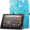 HoYiXi Custodia universale per 9"-10.1" tablet Fire HD 10 2021/2023 e Fire HD 10 Plus 2021/2023 con supporto e Cover per cinturino da polso per 9"-10.1" Samsung Lenovo Android tablet - fiore