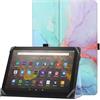 HoYiXi Custodia universale per 9-10.1 pollici tablet Fire HD 10 2021/2023 e Fire HD 10 Plus 2021/2023 con supporto e Cover per cinturino da polso per 9"-10.1" Samsung Lenovo Android tablet - marmo blu