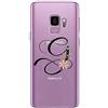 Mixroom - Cover Custodia Case in TPU Silicone Morbida Sfondo Trasparente per Samsung Galaxy S9 Plus Fantasia Iniziali Lettera G con Fiori