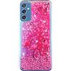 SNCLET Cover per Samsung Galaxy A55 5G Custodia Glitter Sabbie Mobili Cover Trasparente Liquido Brillantini Sequin Cristallo Copertura Protettiva Case Morbido per Samsung Galaxy A55 5G,Fenicottero