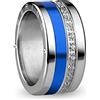 BERING, Set di Anelli Intercambiabili da Donna, in Argento e Blu con L'Esclusivo Sistema Twist & Change, Amur