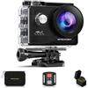 Apexcam 4K WiFi 20MP Action Cam Ultra HD Sports Cam Impermeabile Sott'acqua 40M 2'' Action Camera 2.4G Telecomando 170° Grandangolare con 2x1050mAh Batterie e Kits di Accessori