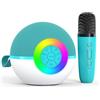 Heroange Microfono Karaoke per Bambini, Giocattolo con Cassa Bluetooth Portatile and Microfono, Luci LED e 6 Effetti di Cambio Voce, Regalo per Bambine e Ragazzi 4-12 Anni (Green-1 Mic)