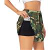 YQxwJL Pantaloncini da corsa a vita alta con stampa mimetica militare verde per donna pantaloncini da allenamento in palestra ad asciugatura rapida per l'estate casual, Nero , S