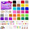 LUZOON 10000+ Braccialetto Elastico Bambino Kit, 30 Colori Elastico Bracciale Kit per Bracciale Kit Elastici Loom Rubber, Perle Adatto Fabbricare Attività Manuali per Bambini