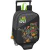 Safta Tartugas Ninja - Zaino asilo con carrello, ideale per bambini di diverse età, comodo e versatile, qualità e resistenza, 22 x 10 x 27 cm, colore: grigio/nero, Grigio / nero, Estándar, Casual