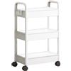 Humkopnl Carrello multiuso su ruote, carrello organizer per snack, 3 ripiani, carrello con ruote, scaffale per libri, per cucina, camera da letto, soggiorno