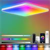 Heyseven Plafoniera a LED a intensità variabile con telecomando, 24 W RGB, plafoniera Smart APP con 16 milioni di pannelli di cambio colore, 2400 lm con lampade Alexa per camera da letto