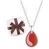 COAI Collana Donna Pietre Naturali, Collana in Argento 925 con Ciondolo Goccia di Pietre Dure - Acquamarina, Malachite e Agata Rossa