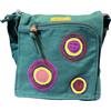 Macha Borsa in tessuto con ricamo. Borsa a tracolla in cotone per donna indiana colorata Flap Boho, Hippie (Smeraldo 01)