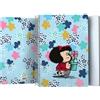 Grafoplás - Taccuino con copertina in plastica, 80 fogli a quadretti 4 x 4 90 g, formato a libro, spirale, collezione design Mafalda Lively, certificato FSC, ideale come materiale scolastico