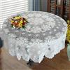 USTIDE Tovaglia rotonda in pizzo 100% cotone, 180 cm, realizzata a mano, con motivo floreale