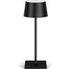 Madrigal Stilosa Lampada da Tavolo Senza Fili - Abat Jour Led Ricaricabile Scrivania e Comodino di Design - Lume Touch USB C - Luce Wireless Salotto - Dimmerabile - Lampade Ristorante - Nero