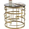 Kare Design tavolino da caffè Jupiter Gold, oro/vetro colorato, Ø55cm, corridoio, bagno, commodino, divano