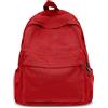 Boziee Zaino da donna in tela, zaino da città, zaino per la scuola, per donne, ragazze, adolescenti, scuola, viaggi, lavoro, unisex, Colore: rosso, L